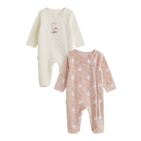 Lot de 2 pyjamas bébé ouverture zippée miette Rose 2 - vertbaudet enfant 