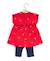 Ensemble robe + bas 100% coton bébé fille Rouge rubis 2 - vertbaudet enfant 