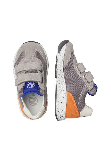 Baskets garçon en cuir et tissu jesko 2 à scratch Beige-marron-vert+Gris-blanc-orange+Kaki-vert-bleu ciel 9 - vertbaudet enfant 