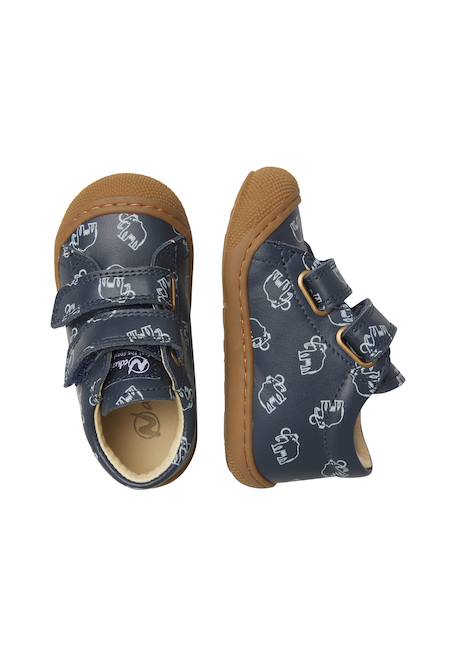 Chaussures premiers pas bébé garçon en cuir cocoon à scratch Marine-marron 4 - vertbaudet enfant 