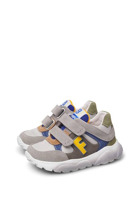 Baskets garçon en daim et tissu wimy à scratch Gris foncé-bleu 5 - vertbaudet enfant 