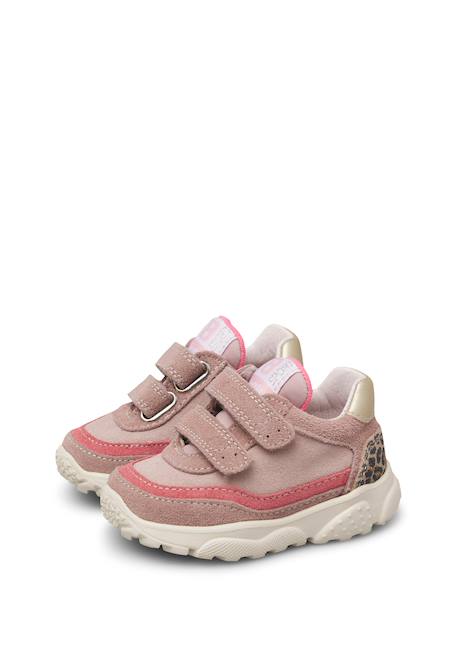 Baskets fille en daim amantea 2 à scratch Rose-platine 5 - vertbaudet enfant 
