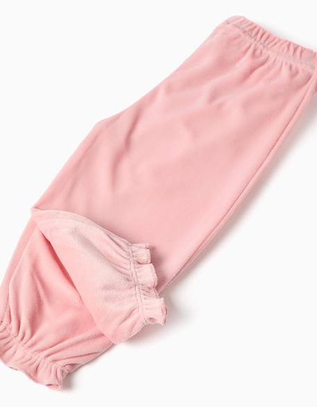 Pyjama en velours avec imprimé stitch Beige clair 4 - vertbaudet enfant 
