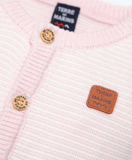 Combinaison 100% coton bébé fille Raye rose 2 - vertbaudet enfant 