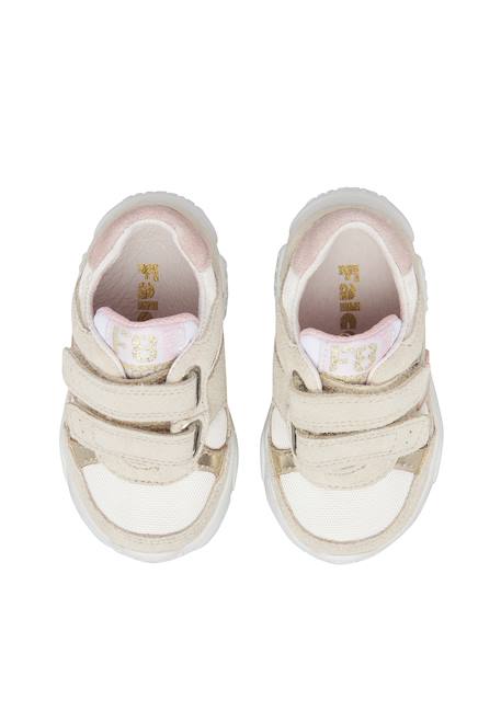 Baskets fille en daim et tissu wimy à scratch Blanc-platine 4 - vertbaudet enfant 