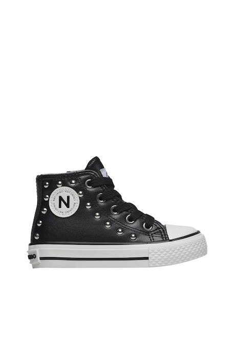 Baskets bébé fille en cuir ylfas, avec clous Noir 1 - vertbaudet enfant 