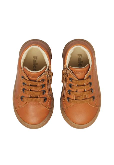 Baskets bébé garçon en cuir alstro 2 à zip Cognac 4 - vertbaudet enfant 