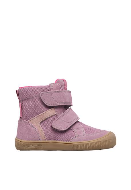 Bottines barefoot enfant en daim et tissu koddas à scratch, imperméables Kaki-marron+Rose-magnolia 6 - vertbaudet enfant 