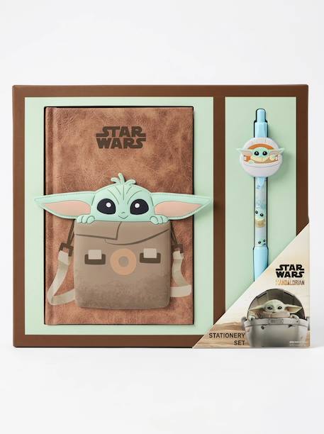 Kit Star Wars carnet couverture 3d et stylo à clip grogu the mandalorian Vert et beige 3 - vertbaudet enfant 