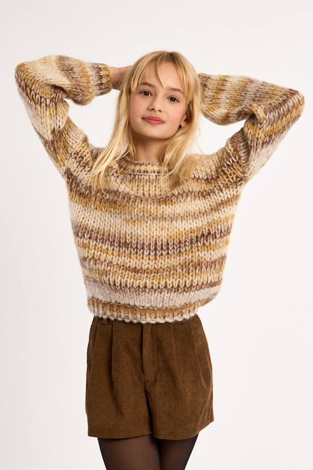 Pull en tricot tie-dye - fille Camel+Rose 5 - vertbaudet enfant 