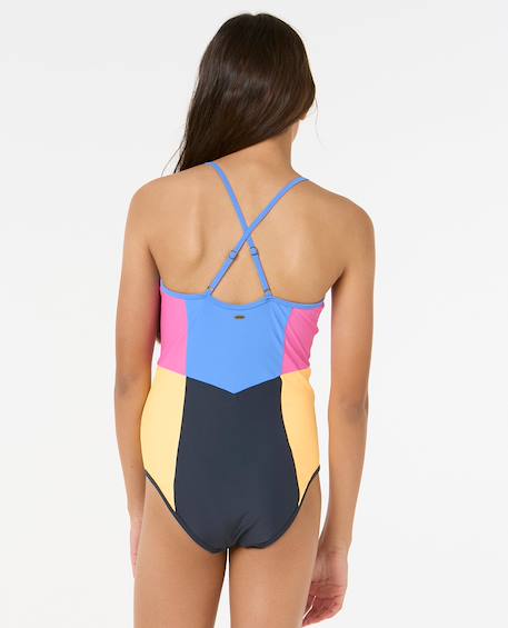Maillot de bain une pièce block party fille Bleu marine 3 - vertbaudet enfant 