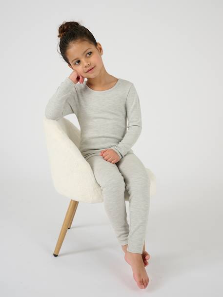 T-shirt maille classique thermolactyl Blanc pur+Gris clair 5 - vertbaudet enfant 