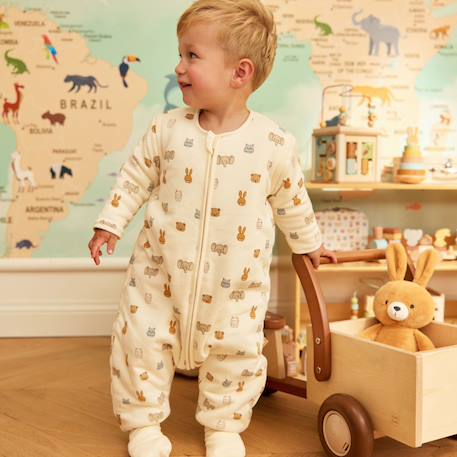 Gigoteuse à pieds avec manches amovibles mini teddy bear (18-36 mois) Blanc, bleu, marron+Ecru, beige 4 - vertbaudet enfant 