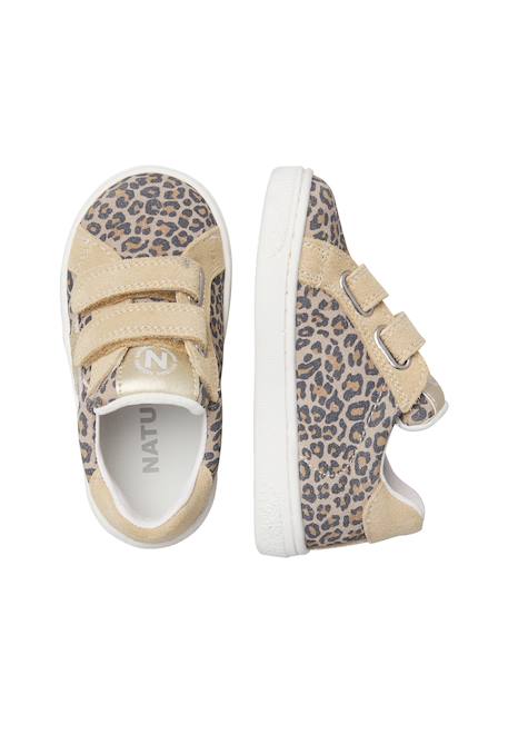 Baskets fille en daim imprimé léopard pinn à scratch Beige-marron 4 - vertbaudet enfant 