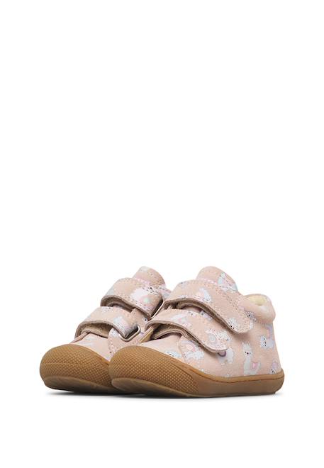 Chaussures premiers pas bébé fille en daim cocoon à scratch Rose poudré-céleste 5 - vertbaudet enfant 