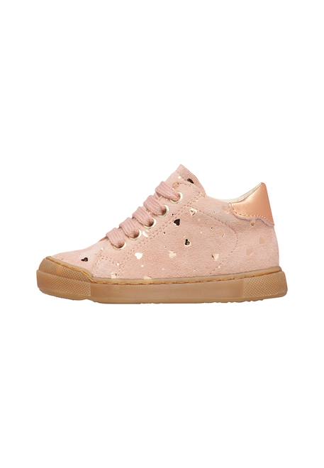 Baskets montantes fille en daim eindhoven high à zip, motif papillons Rose-platine 3 - vertbaudet enfant 
