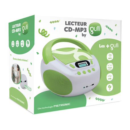 Lecteur cd enfant avec port usb et entrée audio, sortie casque - piles ou secteur Rose+Vert 12 - vertbaudet enfant 