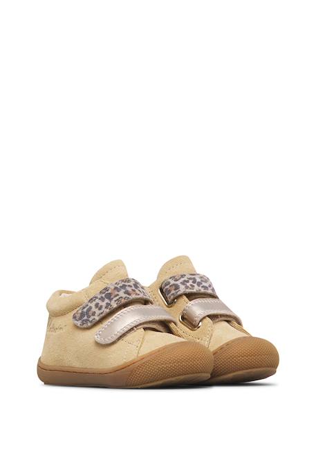 Chaussures premiers pas bébé fille en daim corkel à scratch Sable-rose poudré 2 - vertbaudet enfant 