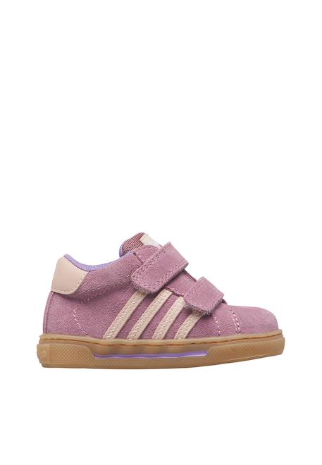 Baskets bébé fille en cuir et daim truby à scratch Lilas-rose 1 - vertbaudet enfant 
