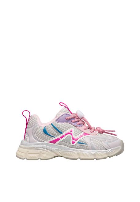 Baskets bébé fille en tissu synthétique wave Gris-fuchsia 1 - vertbaudet enfant 