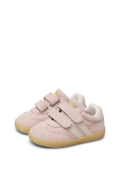 Baskets enfant en cuir et daim vimby à scratch Kaki-orange+Rose poudré-blanc 10 - vertbaudet enfant 