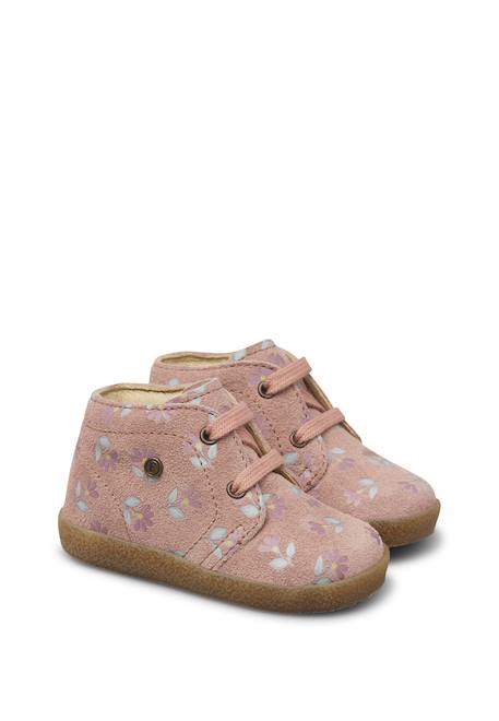 Baskets bébé fille en daim conte Rose-marron 2 - vertbaudet enfant 