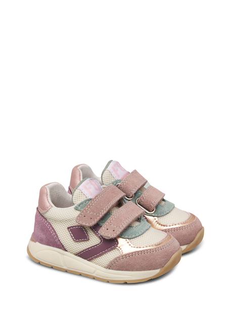 Baskets fille en cuir et tissu noralis à scratch Rose-violet 2 - vertbaudet enfant 