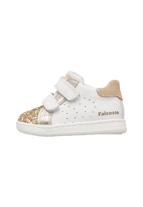 Baskets bébé fille en cuir et tissu kiner à scratch Blanc-platine 3 - vertbaudet enfant 
