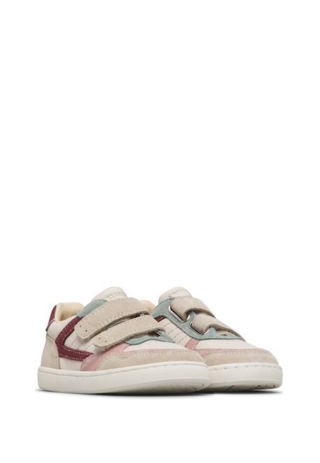 Baskets barefoot bébé en cuir et daim bimko à scratch Beige-rose+Marine-blanc crème 2 - vertbaudet enfant 