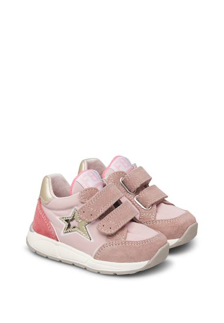 Baskets bébé en daim et tissu technique nuppi à scratch Kaki-orange+Rose-platine 7 - vertbaudet enfant 