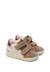 Baskets bébé en cuir et daim kiner à scratch Blanc crème-rose poudré+Blanc-bleu clair-vert+Gris-rouge 12 - vertbaudet enfant 