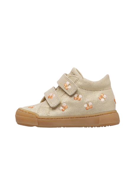 Baskets bébé fille en daim snopes à scratch, broderies papillons Platine-marron 3 - vertbaudet enfant 