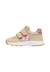 Baskets fille en cuir et tissu jesko 2 à scratch Platine-blanc-rose 3 - vertbaudet enfant 