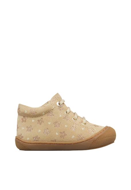 Chaussures premiers pas bébé fille en daim cocoon Beige-platine 1 - vertbaudet enfant 