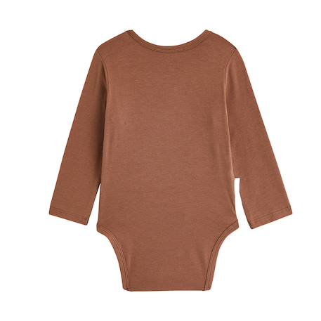 Lot de 3 bodies bébé manches longues ouverture croisée Marron 4 - vertbaudet enfant 