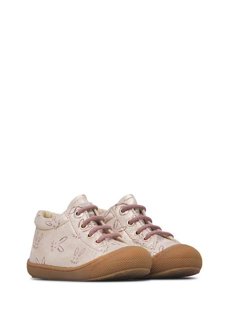 Chaussures premiers pas bébé fille en cuir cocoon Platine-rose 2 - vertbaudet enfant 
