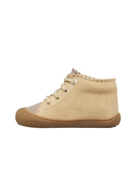 Chaussures premiers pas bébé fille en daim cottins Beige-platine 3 - vertbaudet enfant 