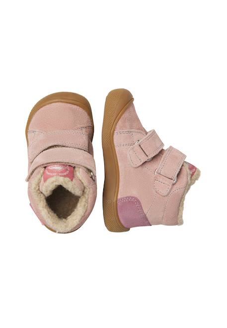 Bottines barefoot fille en daim spinni à scratch, imperméables Rose-magnolia 4 - vertbaudet enfant 