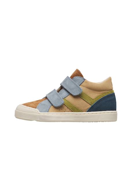Baskets bébé garçon en cuir et daim carist à scratch Bleu-marron 3 - vertbaudet enfant 