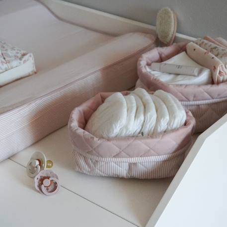 Lot de 2 paniers de toilette matelassé classic stripes rose Rose 2 - vertbaudet enfant 