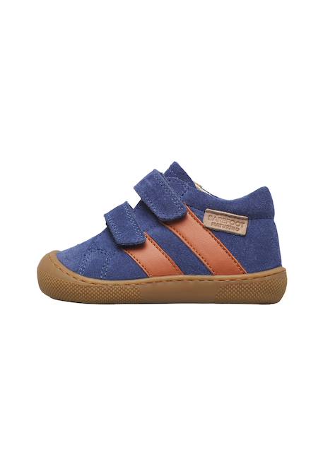 Chaussures barefoot bébé en cuir et daim sabby à scratch Bleu-orange+Cognac-gris foncé+Marron clair+Marron-vert olive 3 - vertbaudet enfant 
