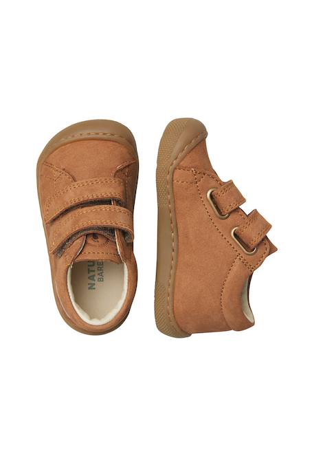 Chaussures barefoot garçon en cuir amur à scratch Kaki+Marine+Marron 14 - vertbaudet enfant 
