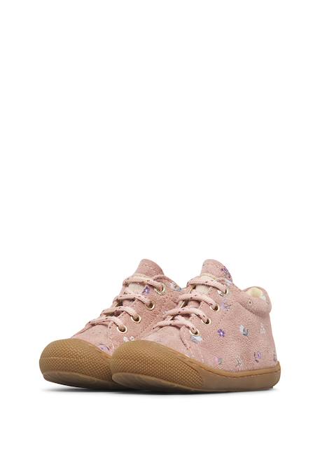 Chaussures premiers pas bébé fille en daim cocoon Beige-platine+Rose-magnolia 10 - vertbaudet enfant 
