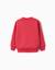 Sweat en coton peigné avec imprimé make again Rouge 2 - vertbaudet enfant 