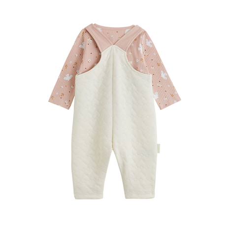 Ensemble salopette bébé matelassé et t-shirt miette Rose 3 - vertbaudet enfant 