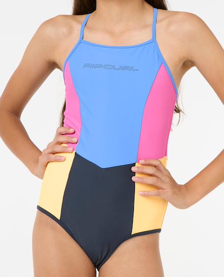 Maillot de bain une pièce block party fille Bleu marine 5 - vertbaudet enfant 