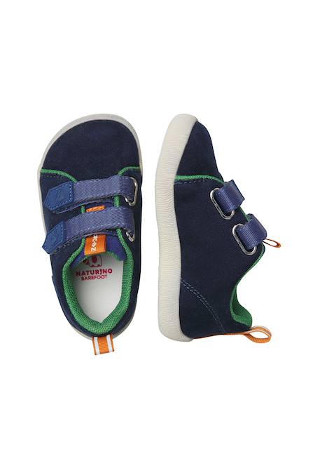 Baskets enfant en simili cuir et tissu yompy à scratch Beige-rose+Marine-vert 9 - vertbaudet enfant 