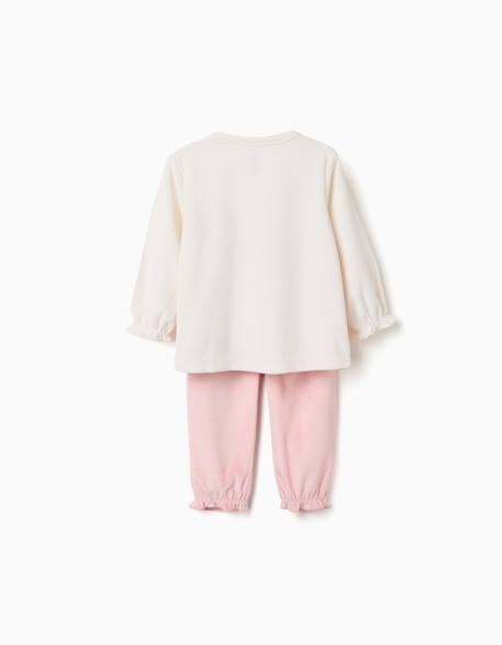 Pyjama en velours avec imprimé stitch Beige clair 2 - vertbaudet enfant 