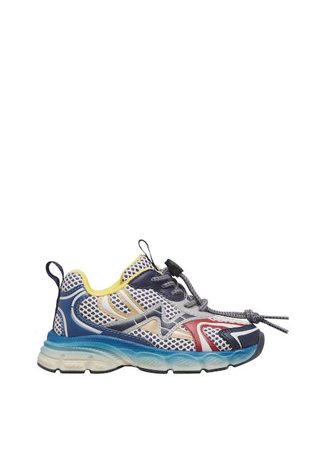Baskets garçon en tissu synthétique wave Bleu-bleu-jaune 1 - vertbaudet enfant 