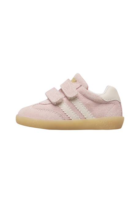 Baskets enfant en cuir et daim vimby à scratch Kaki-orange+Rose poudré-blanc 8 - vertbaudet enfant 